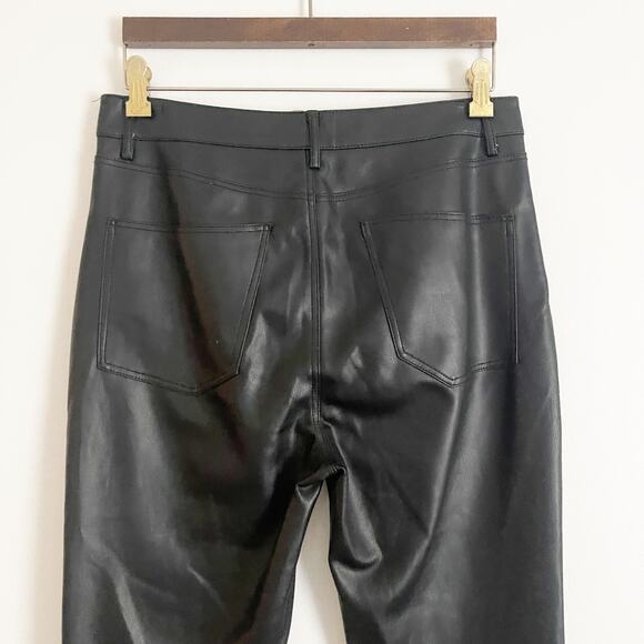 ZARA Faux Leather The Dreed Cropped Flare Pants Black 8 - Picture 7 of 9